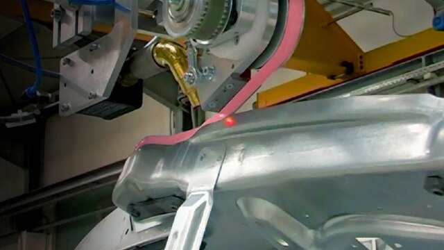 3M Structural Adhesive Tapes being applied on a body-in-white piece.
