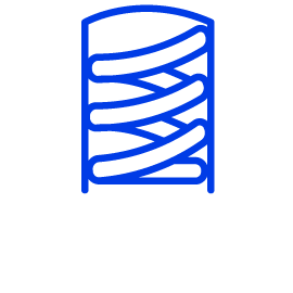 Blue lineart icon representing spring pins