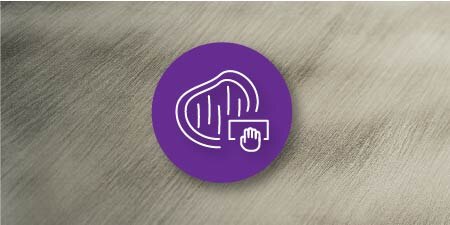 icon over close up image of deep inline scratches
