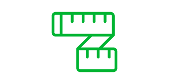 Measuring guide logo of a tape measure.
