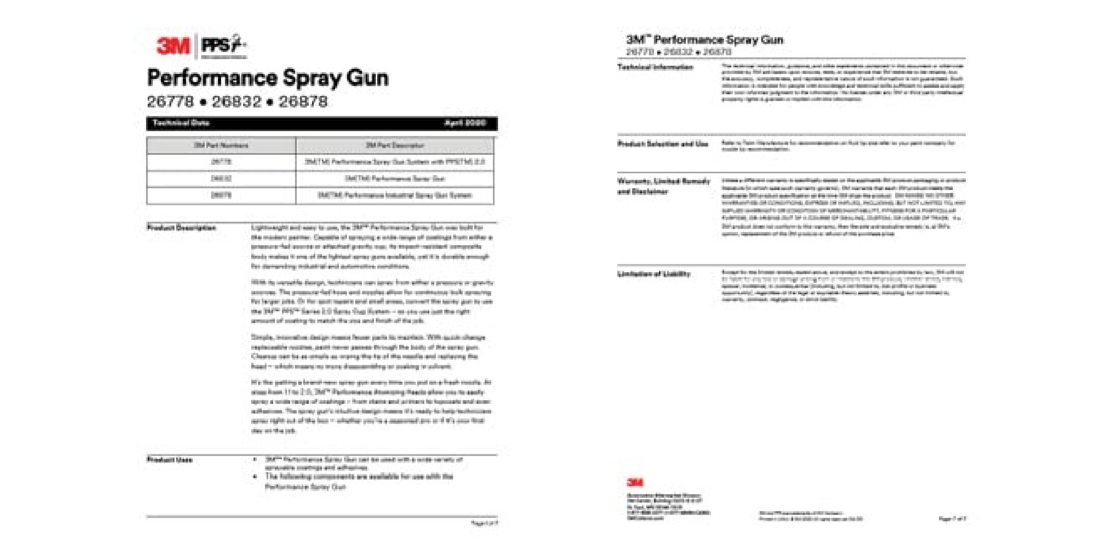 Cover of technical data sheets.
