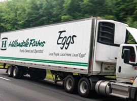 truck trailer with Hillandale Farms branding applied