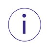 illustrated icon circle with lowercase i in the middle representing information