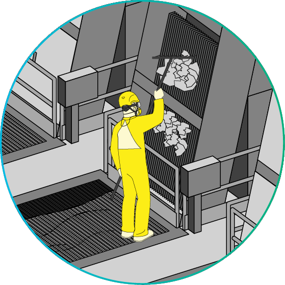 Solids Separation Process Icon Step-by-Step