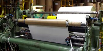 Image of 3M™ Repulpable Double Coated Tape White on Single Drum Winder
