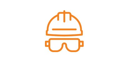 For Whatever the Job Demands - Hardhat and safety glasses icon
