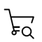shopping cart with a magnifying glass icon