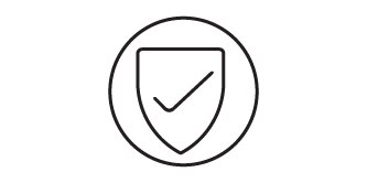 Secure critical joints icon of a shield with a checkmark in the middle
