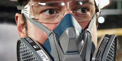 Worker wearing 3M respiratory protection
