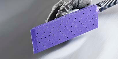 cubitron clean sheet roll on a vestool vacuum sanding block
