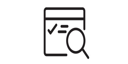 icon of website page and magnifying glass
