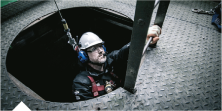 Worker in a Confined Space
