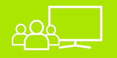 line drawing of a monitor and people