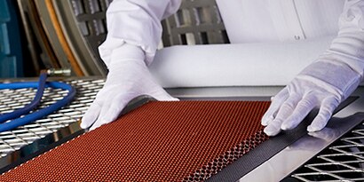 engineer working with composite parts
