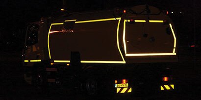 Reflective tape at night
