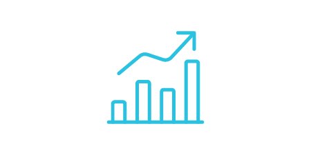 Boost cost effectiveness icon of a bar chart with an arrow trending upward.
