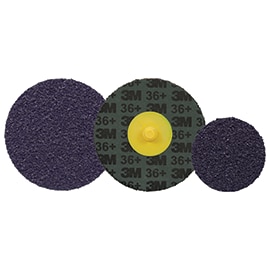 three 3M abrasive discs in different sizes