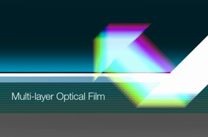 A diagram that says Multi-layer optical film.