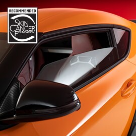Close-up of Obsidian window tint.