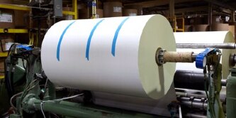 Image of 3M™ Repulpable Single Coated Tape Blue on Single Drum Winder
