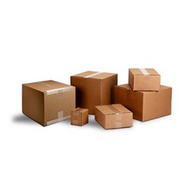Image of taped boxes in a variety of sizes