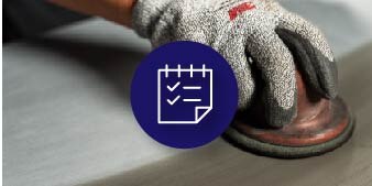 icon on background image of technician using DA
