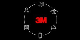 3M logo on a black background with icons surrounding it
