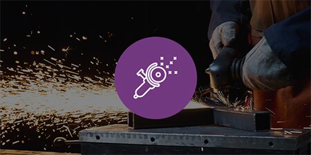 Grinding applications image with an embedded icon
