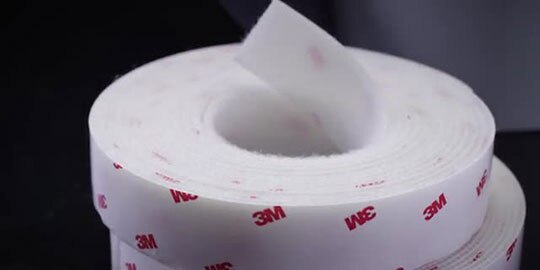 Video still of a hook roll stacked on a loop roll of 3M Hook and Loop Tape
