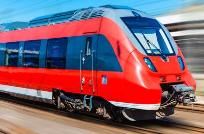 Image of train equipped with efficient rolling stock technology from 3M
