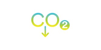 CO2 with arrow pointing down icon.
