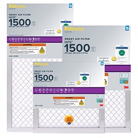 3 sizes of the MPR 1500 Filtrete™ Smart Air Filters

