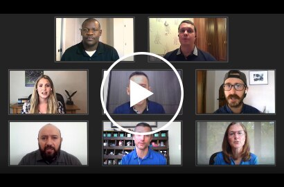 Video still of 3M flexographic experts who are ready to help with customer questions and issues