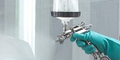 product application shot of coatings for aerospace
