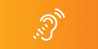 hearing Icon in a orange Background

