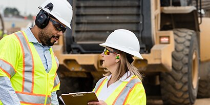 Workers protective hearing ear muffs and electronic ear plugs
