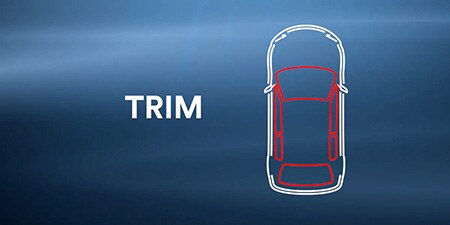 The outline of a vehicle with trim highlighted
