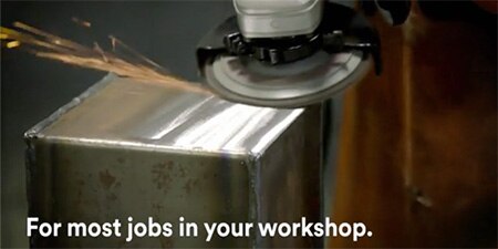 Video showing usage of an abrasive disc for surface prep and weld removal
