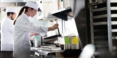 head chef cooking with sous chefs
