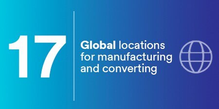 17 global locations for manufactruing and converting
