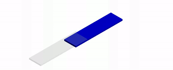 Animation showing stress modeling on a bonded assembly as shear stress is applied
