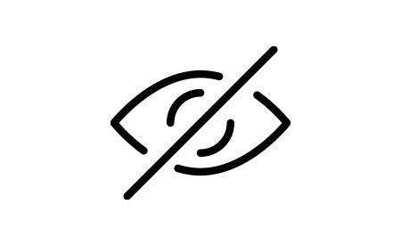 icon of eye with line through it
