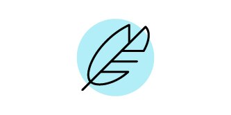 Lightweight icon of a feather 
