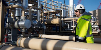 worker at an oil refinery

