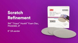 Refine sand scratches using 3M™ Trizact™ Hookit™ Foam Disc PN02085, 6