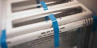 Image of temporary filament tape on crisper drawers
