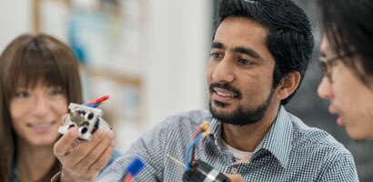 Man looking at object
