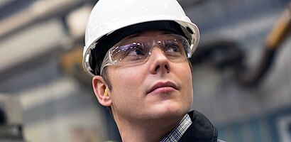 Image an of eye being evaluated for eye protection solutions
