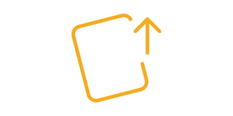 Orange lineart icon showingadhesive lifting up representing debondable solutions
