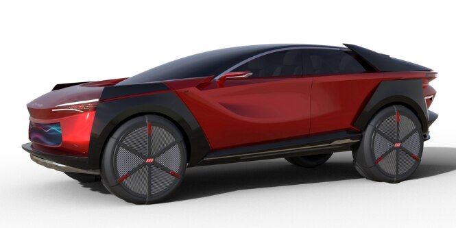 Red futuristic car
